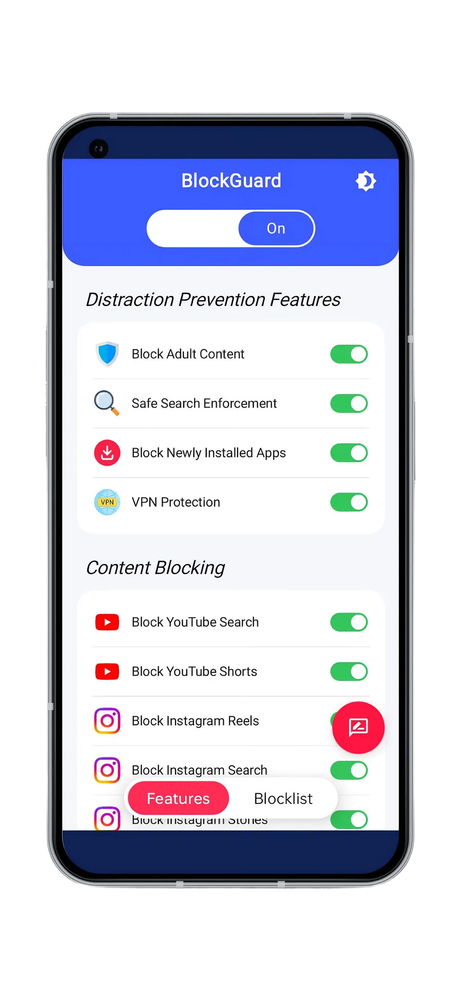 BlockGuard free porn blocker and adult content filter app on mobile
