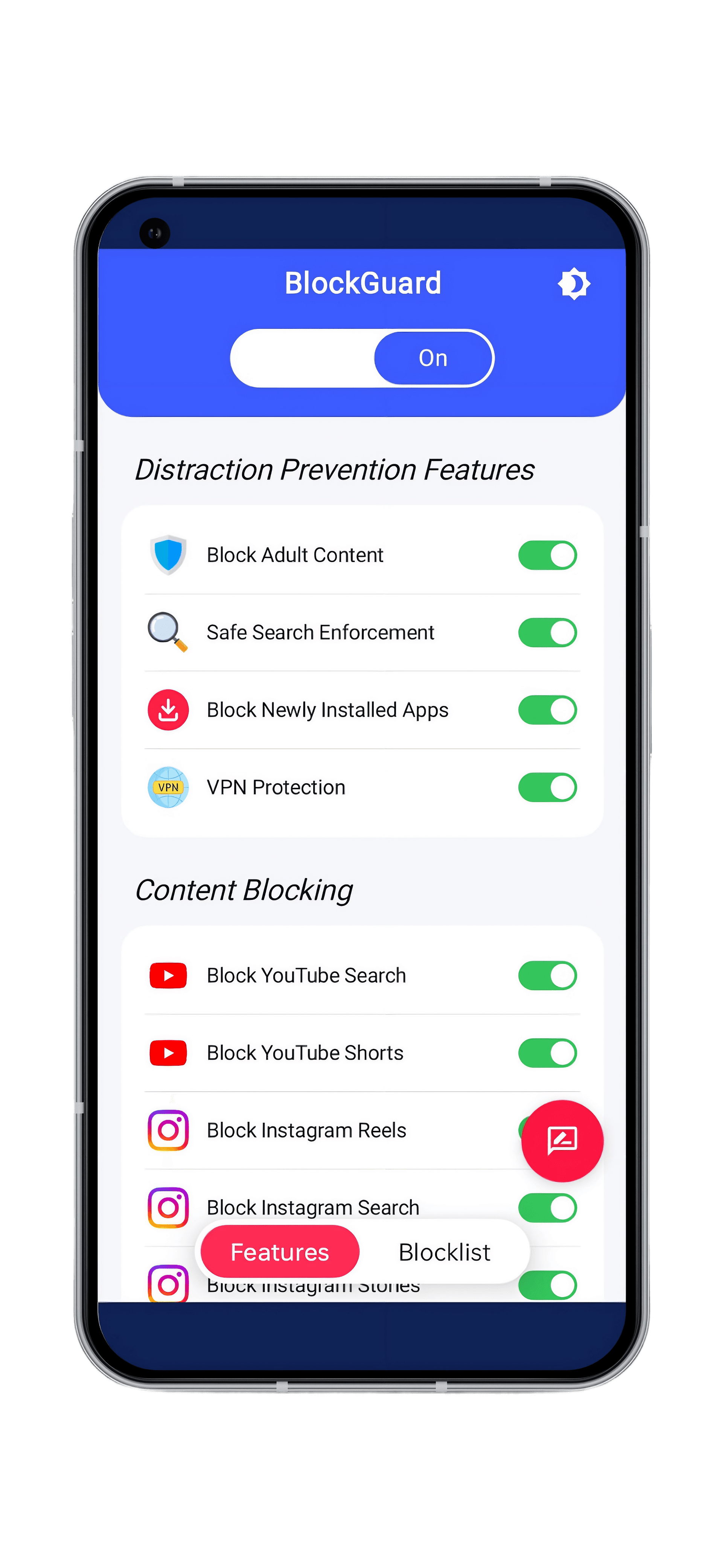 BlockGuard free porn blocker and adult content filter app on mobile